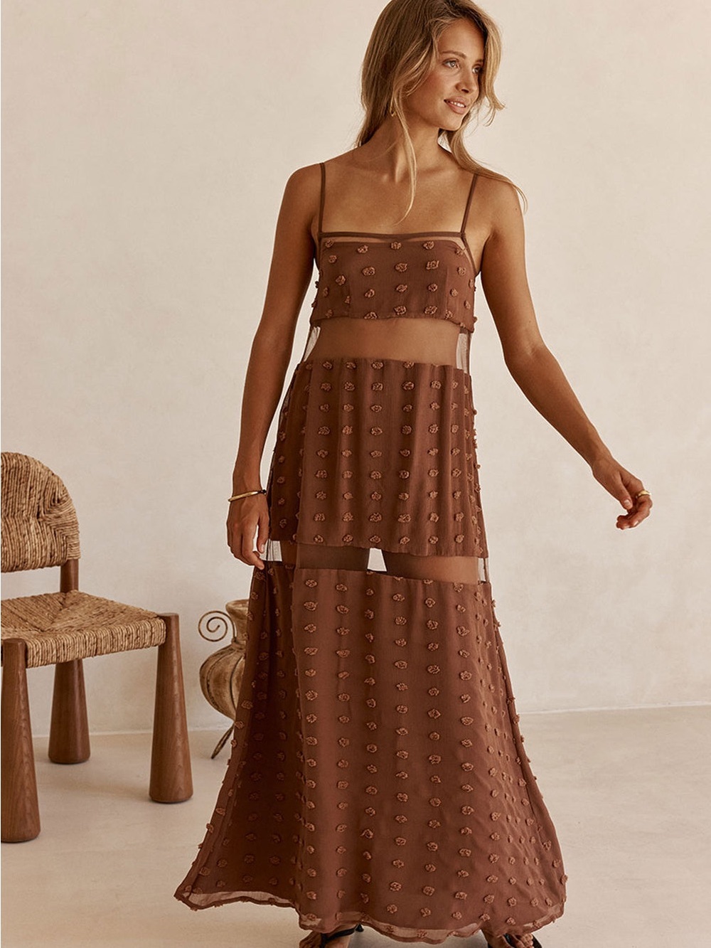Sabo Skirt Tassia Dress Brown Maxi